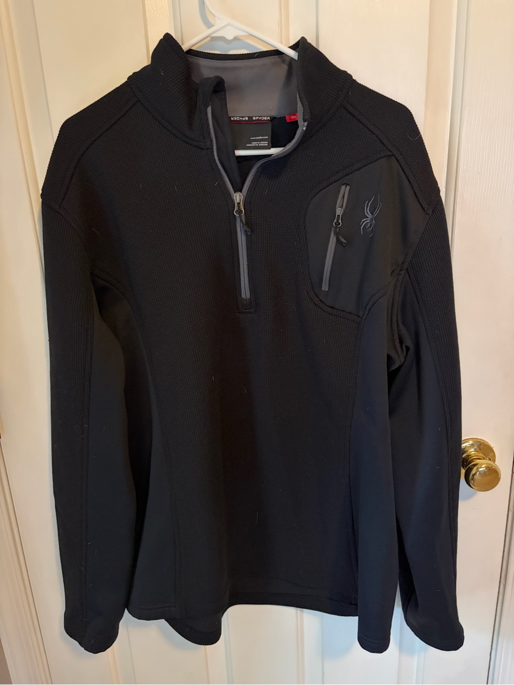 Spyder Men’s Black Quarter-Zip Performance Pullover..size XXL